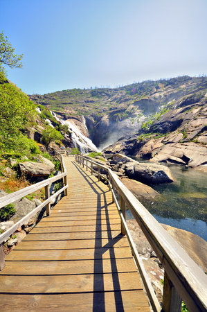 Waterfall of ezaro, or waterfall of xallas is a waterfall of the river Xallas in its mouth to the sea.の写真素材