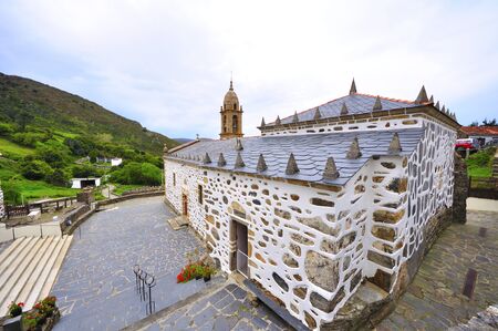 church of San Andreas de Teixido on the coast of death in galicia tells the lellenda that who does not live goes from deadの写真素材