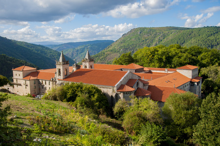 San Esteban's monastery of ribas of sil placed in the cannon of the sil in galicia espaÃ±aの写真素材