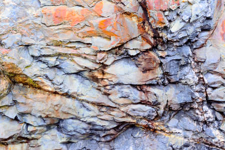 Close-up of wall made of different stonesの写真素材