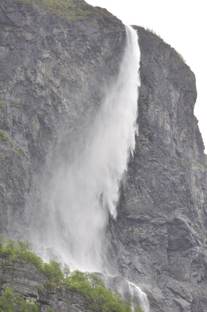 waterfalls in the fjords of Norwayの写真素材