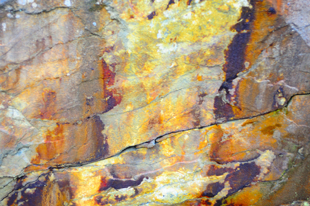 Close-up of wall made of different stonesの写真素材