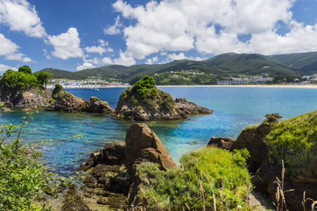 Covas beach located in ovas in the municipality of viveiro in lugo galicia spainの写真素材