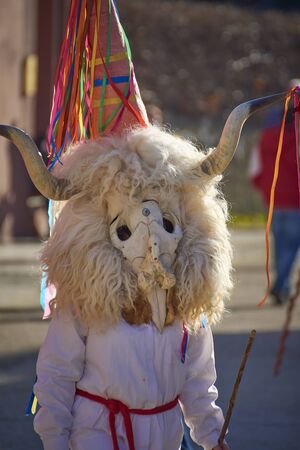 Viana do bolo-spain january.26-2019, Mascarada de viana do bolo in Spain where the annual costume meets the most ancestral costumes of the Galician carnival Spain and Portugalのeditorial素材