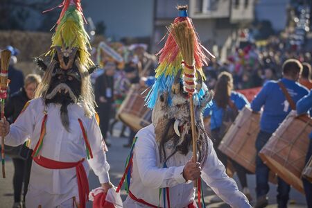 Viana do bolo-spain january.26-2019, Mascarada de viana do bolo in Spain where the annual costume meets the most ancestral costumes of the Galician carnival Spain and Portugalのeditorial素材