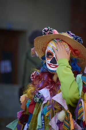 Viana do bolo-spain january.26-2019, Mascarada de viana do bolo in Spain where the annual costume meets the most ancestral costumes of the Galician carnival Spain and Portugalのeditorial素材