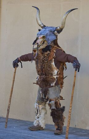 Viana do bolo-spain january.26-2019, Mascarada de viana do bolo in Spain where the annual costume meets the most ancestral costumes of the Galician carnival Spain and Portugalのeditorial素材