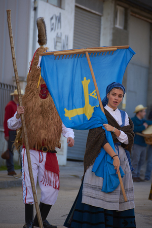 Viana do bolo-spain january.26-2019, Mascarada de viana do bolo in Spain where the annual costume meets the most ancestral costumes of the Galician carnival Spain and Portugalのeditorial素材