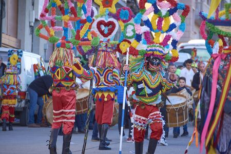 Viana do bolo-spain january.26-2019, Mascarada de viana do bolo in Spain where the annual costume meets the most ancestral costumes of the Galician carnival Spain and Portugalのeditorial素材