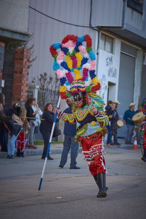 Viana do bolo-spain january.26-2019, Mascarada de viana do bolo in Spain where the annual costume meets the most ancestral costumes of the Galician carnival Spain and Portugalのeditorial素材