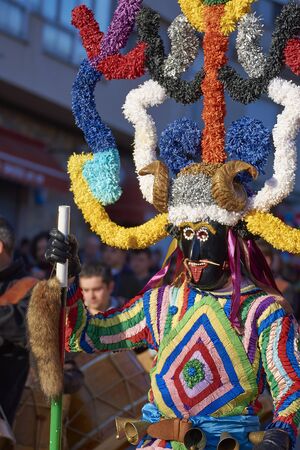 Viana do bolo-spain january.26-2019, Mascarada de viana do bolo in Spain where the annual costume meets the most ancestral costumes of the Galician carnival Spain and Portugalのeditorial素材