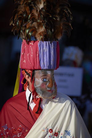 Viana do bolo-spain january.26-2019, Mascarada de viana do bolo in Spain where the annual costume meets the most ancestral costumes of the Galician carnival Spain and Portugalのeditorial素材