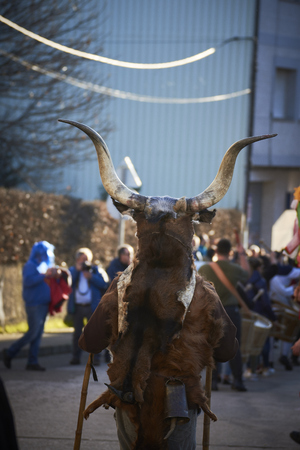 Viana do bolo-spain january.26-2019, Mascarada de viana do bolo in Spain where the annual costume meets the most ancestral costumes of the Galician carnival Spain and Portugalのeditorial素材