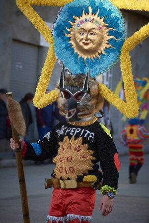 Viana do bolo-spain january.26-2019, Mascarada de viana do bolo in Spain where the annual costume meets the most ancestral costumes of the Galician carnival Spain and Portugalのeditorial素材