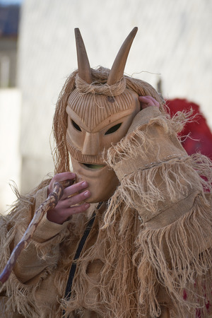 Viana do bolo-spain january.26-2019, Mascarada de viana do bolo in Spain where the annual costume meets the most ancestral costumes of the Galician carnival Spain and Portugalのeditorial素材