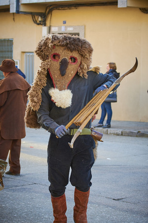 Viana do bolo-spain january.26-2019, Mascarada de viana do bolo in Spain where the annual costume meets the most ancestral costumes of the Galician carnival Spain and Portugalのeditorial素材