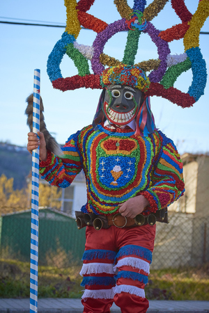 Viana do bolo-spain january.26-2019, Mascarada de viana do bolo in Spain where the annual costume meets the most ancestral costumes of the Galician carnival Spain and Portugalのeditorial素材