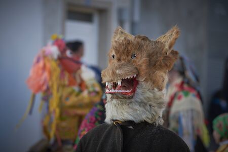 Viana do bolo-spain january.26-2019, Mascarada de viana do bolo in Spain where the annual costume meets the most ancestral costumes of the Galician carnival Spain and Portugalのeditorial素材