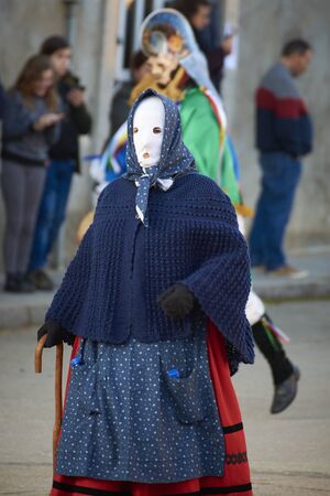 Viana do bolo-spain january.26-2019, Mascarada de viana do bolo in Spain where the annual costume meets the most ancestral costumes of the Galician carnival Spain and Portugalのeditorial素材