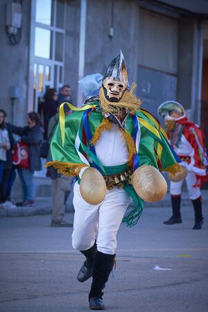 Viana do bolo-spain january.26-2019, Mascarada de viana do bolo in Spain where the annual costume meets the most ancestral costumes of the Galician carnival Spain and Portugalのeditorial素材