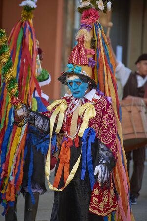 Viana do bolo-spain january.26-2019, Mascarada de viana do bolo in Spain where the annual costume meets the most ancestral costumes of the Galician carnival Spain and Portugalのeditorial素材