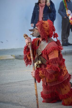 Viana do bolo-spain january.26-2019, Mascarada de viana do bolo in Spain where the annual costume meets the most ancestral costumes of the Galician carnival Spain and Portugalのeditorial素材