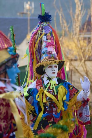 Viana do bolo-spain january.26-2019, Mascarada de viana do bolo in Spain where the annual costume meets the most ancestral costumes of the Galician carnival Spain and Portugalのeditorial素材