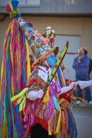 Viana do bolo-spain january.26-2019, Mascarada de viana do bolo in Spain where the annual costume meets the most ancestral costumes of the Galician carnival Spain and Portugalのeditorial素材