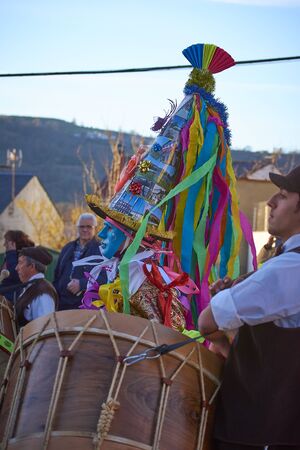 Viana do bolo-spain january.26-2019, Mascarada de viana do bolo in Spain where the annual costume meets the most ancestral costumes of the Galician carnival Spain and Portugalのeditorial素材