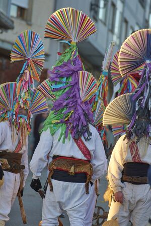Viana do bolo-spain january.26-2019, Mascarada de viana do bolo in Spain where the annual costume meets the most ancestral costumes of the Galician carnival Spain and Portugalのeditorial素材