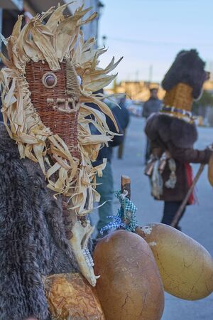 Viana do bolo-spain january.26-2019, Mascarada de viana do bolo in Spain where the annual costume meets the most ancestral costumes of the Galician carnival Spain and Portugalのeditorial素材