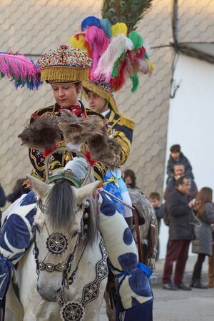 Viana do bolo-spain january.26-2019, Mascarada de viana do bolo in Spain where the annual costume meets the most ancestral costumes of the Galician carnival Spain and Portugalのeditorial素材