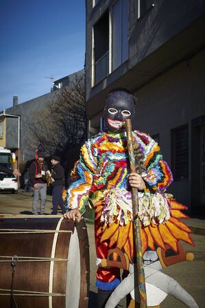 Viana do bolo-spain january.26-2019, Mascarada de viana do bolo in Spain where the annual costume meets the most ancestral costumes of the Galician carnival Spain and Portugalのeditorial素材