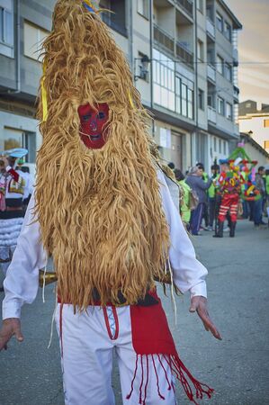 Viana do bolo-spain january.26-2019, Mascarada de viana do bolo in Spain where the annual costume meets the most ancestral costumes of the Galician carnival Spain and Portugalのeditorial素材
