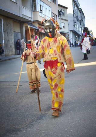 Viana do bolo-spain january.26-2019, Mascarada de viana do bolo in Spain where the annual costume meets the most ancestral costumes of the Galician carnival Spain and Portugalのeditorial素材