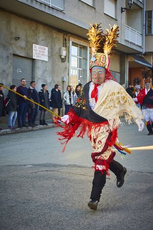 Viana do bolo-spain january.26-2019, Mascarada de viana do bolo in Spain where the annual costume meets the most ancestral costumes of the Galician carnival Spain and Portugalのeditorial素材
