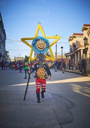 Viana do bolo-spain january.26-2019, Mascarada de viana do bolo in Spain where the annual costume meets the most ancestral costumes of the Galician carnival Spain and Portugalのeditorial素材