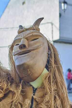 Viana do bolo-spain january.26-2019, Mascarada de viana do bolo in Spain where the annual costume meets the most ancestral costumes of the Galician carnival Spain and Portugalのeditorial素材