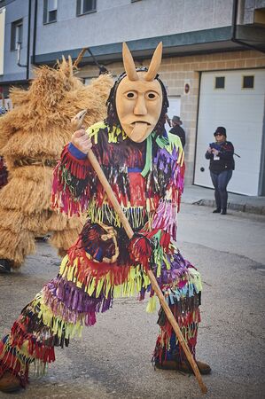Viana do bolo-spain january.26-2019, Mascarada de viana do bolo in Spain where the annual costume meets the most ancestral costumes of the Galician carnival Spain and Portugalのeditorial素材