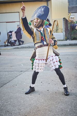 Viana do bolo-spain january.26-2019, Mascarada de viana do bolo in Spain where the annual costume meets the most ancestral costumes of the Galician carnival Spain and Portugalのeditorial素材