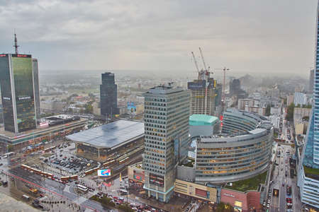 POLAND, WARSAW-SEPTEMBER 17,2019 Views of the city of Poland with its streets, its people and its squaresのeditorial素材