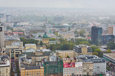 POLAND, WARSAW-SEPTEMBER 17,2019 Views of the city of Poland with its streets, its people and its squaresのeditorial素材