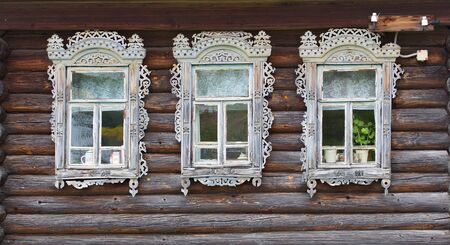 Wooden rustic Russian houseの写真素材