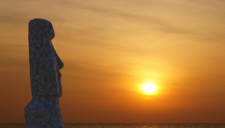 statue of Easter Islandの写真素材