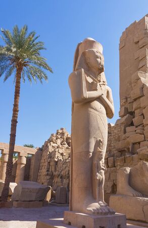 Statue Pharaoh in Temple of Karnak. Luxor, Egypt の写真素材