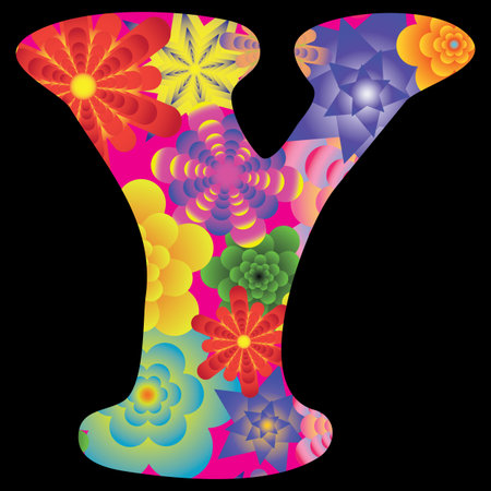 floral letter Yのイラスト素材