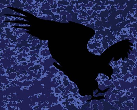 eagle silhouette on camo backgroundのイラスト素材