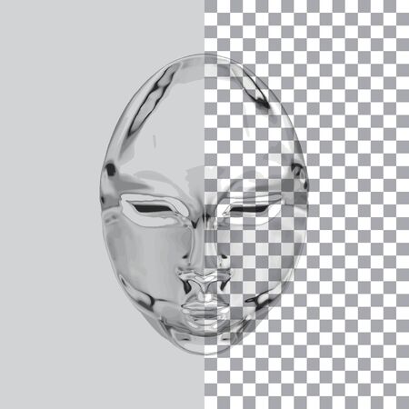 Crystal head on a transparent background. Transparent design elementのイラスト素材