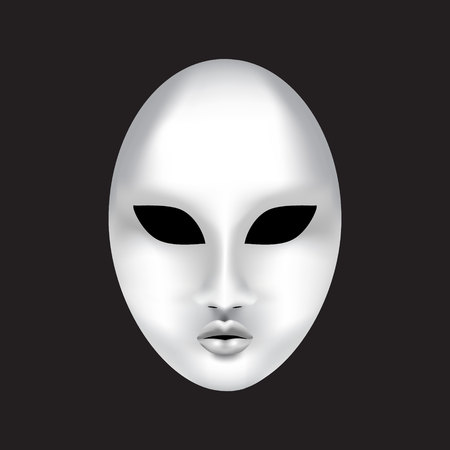 Gypsum white mask. The ghost mask.face made of gypsum made gradient meshのイラスト素材