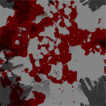 Dark red and grey grunge scratched dirty dusty old weather-beaten background with bloody spots. Halloween scary backgroundの写真素材